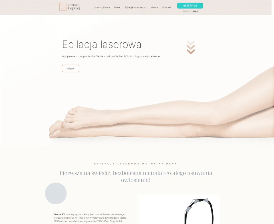 Centrum Depilacji - realizacja strony Brainbox